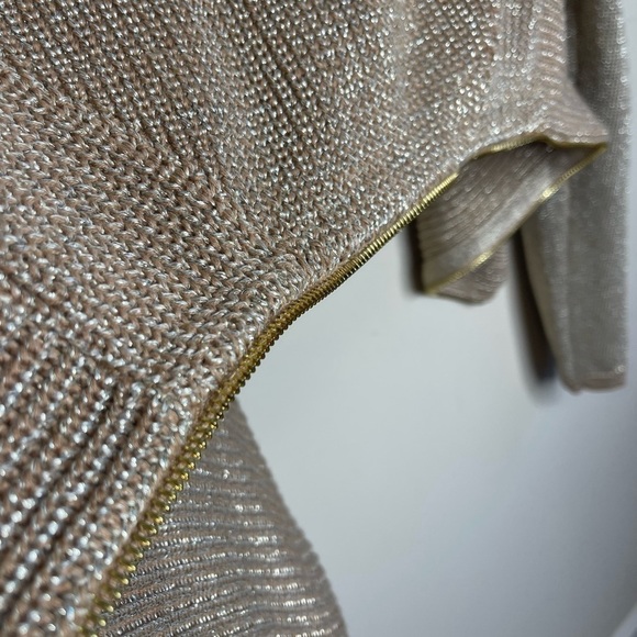 kenneth Cole two tone gold sparkle draped cardigan - Picture 7 of 7